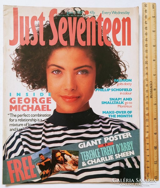 Just Seventeen magazin 87/6/3 Terence Trent D'Arby Charlie Sheen George Michael Schofield Pinner