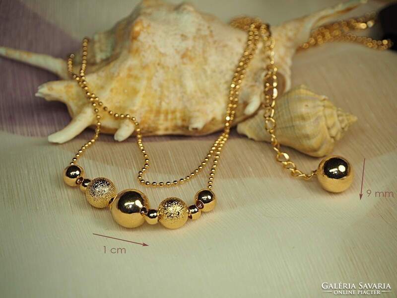Gold-colored long fashion necklace (goldfilled)