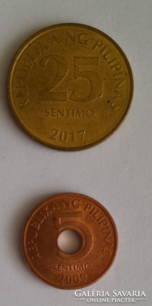 Philippines 5 centimo (2009) 25 centimo (2017)
