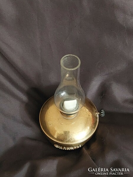 Mini copper kerosene lamp. Budapest with inscription. Without elements.