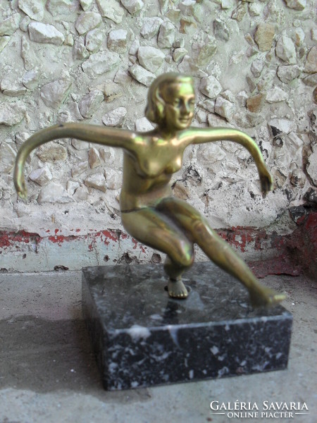 Antique bronze nude statue