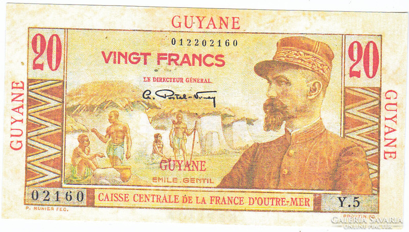 Francia Guyana  20 Francia guyanai frank 1947 REPLIKA