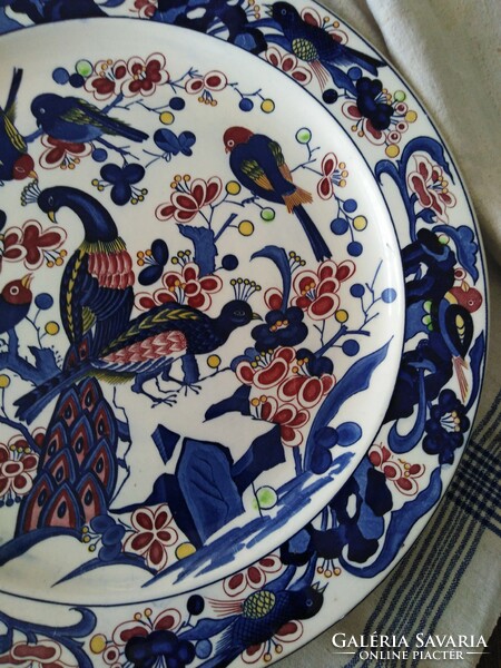 Ceramic decorative plate, centerpiece, decorative element - peacock