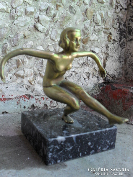 Antique bronze nude statue