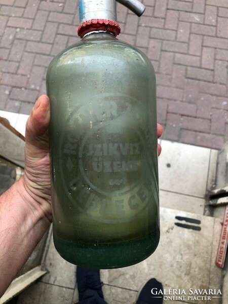 Soda bottle, green, 1 liter, excellent piece for collectors.
