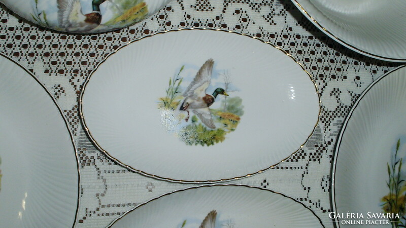 Twelve-person wild duck old porcelain tableware - veritable porcelaine - for hunters and fishermen