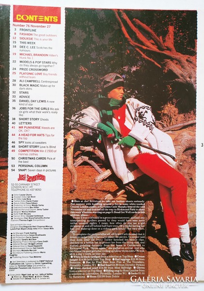 Just Seventeen magazin 85/11/27 UB40 Siouxsie Banshees Dee C Lee Michael Brandon Daniel Day Lewis