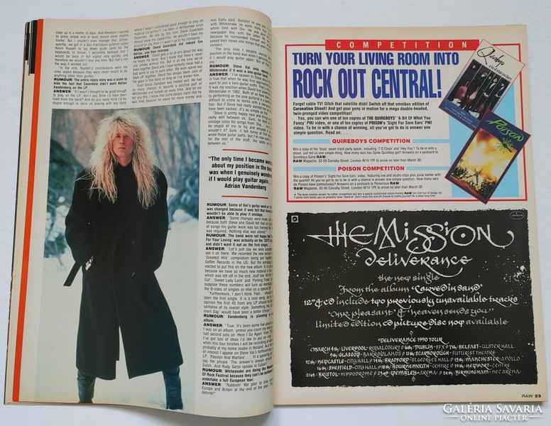 Raw magazin 90/3/7 Mission Whitesnake Iron Maiden Hot Chili Quireboys Nuclear Assault Robin Beck