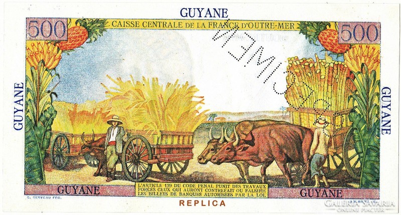 Guadeloupe 500 Gudeloupe-frank 1947 REPLIKA MINTA