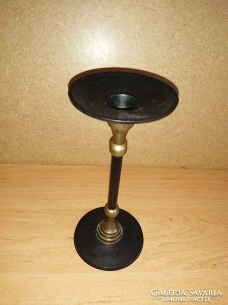 Réz betétes fém gyertyatartó - 18 cm magas (KV)