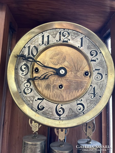 Antique art nouveau large percussion wall clock
