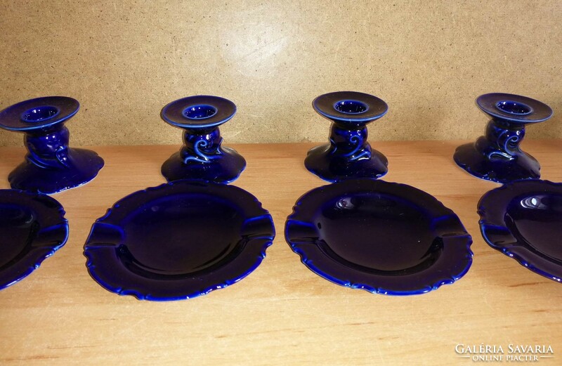 Blue ceramic candle holder with ashtray 6-6 in one (26/d)