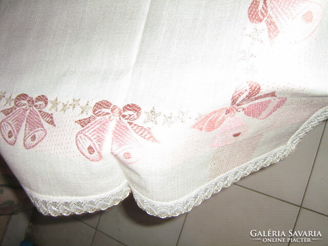 Beautiful pink bell woven tablecloth