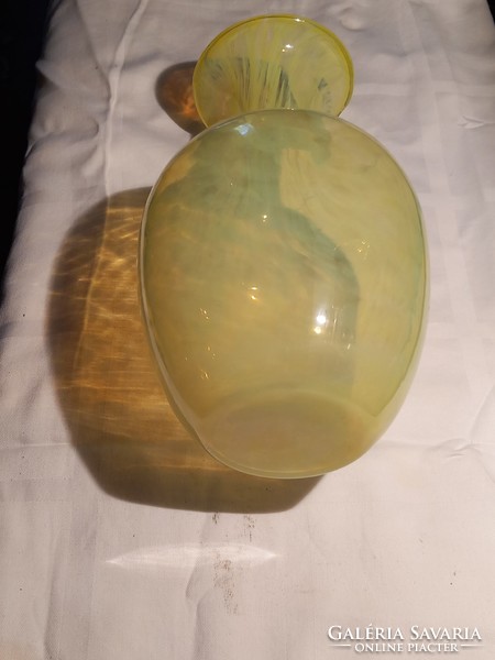 Beautiful neon green, uranium green glass vase