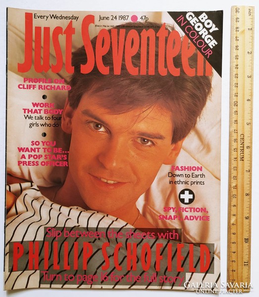 Just Seventeen magazin 87/6/24 Boy George poszter Phillip Schofield Cliff Richard Pet Shop Boys CKTC