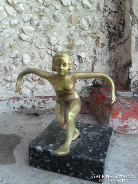 Antique bronze nude statue