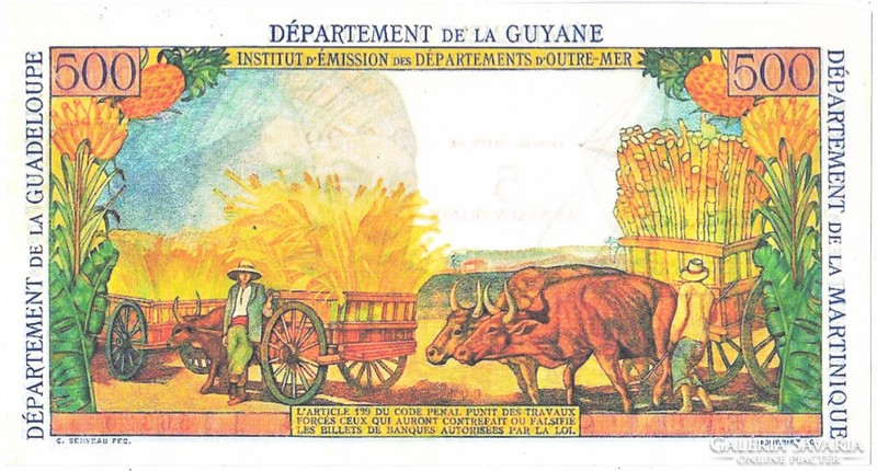 French Antilles 5 nouveaux francs 1961 replica