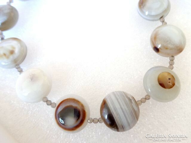 Botswana agate mineral necklace