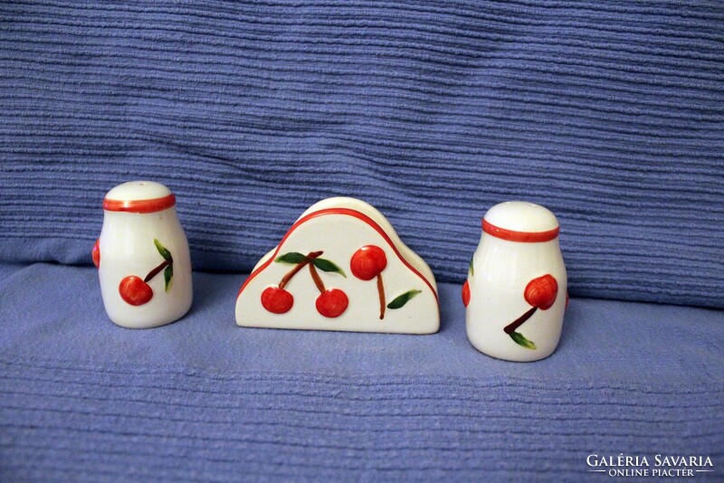 Ceramic table salt pepper napkin holder