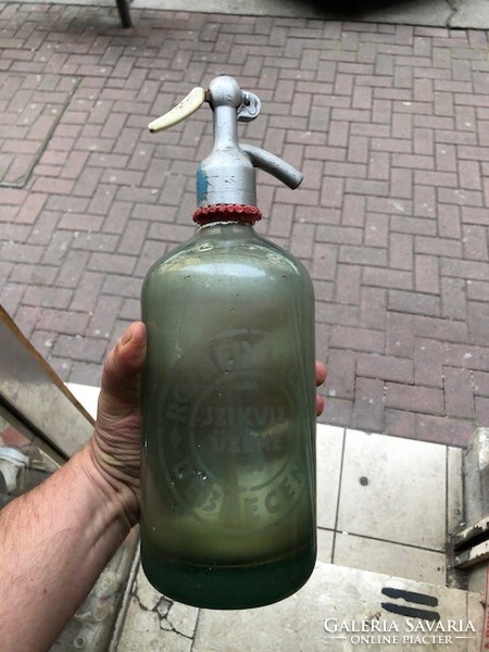 Soda bottle, green, 1 liter, excellent piece for collectors.