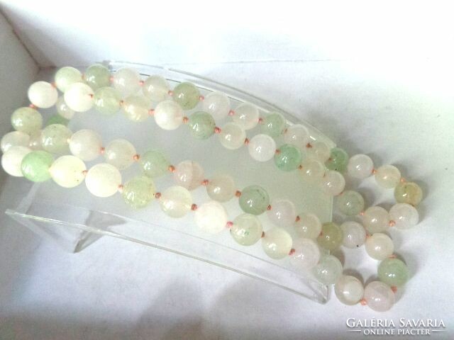 Rose quartz jade and aventurine necklace 68 cm