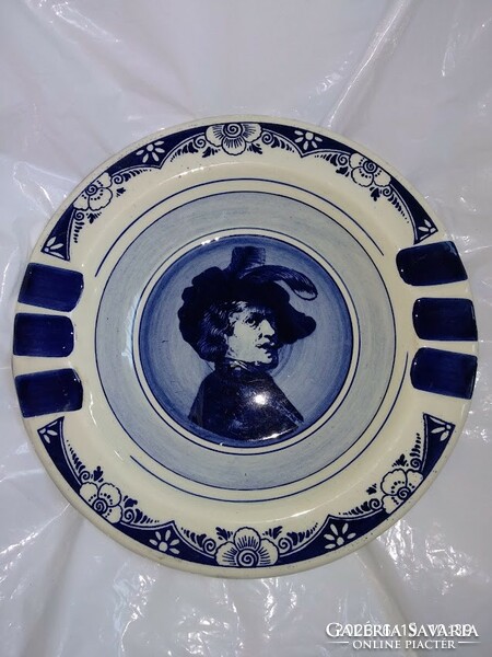 Marked Dutch porcelain ashtray, small blue and white bowl, ashtray
