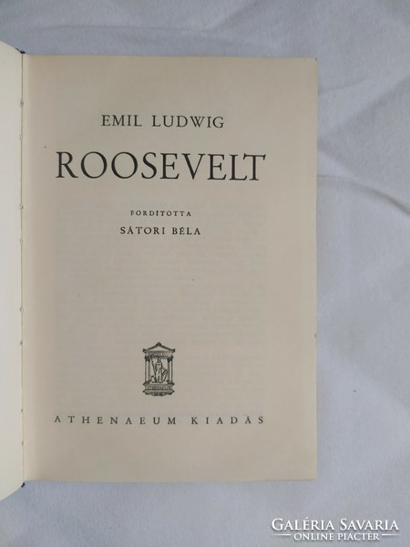 Emil Ludwig: Roosevelt (ex libris az előzéklapon) 3000 Ft