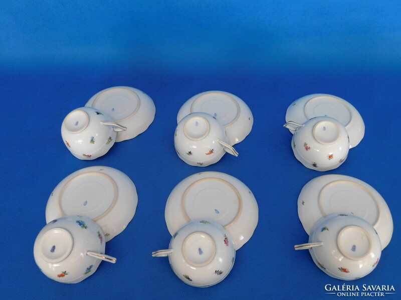 Herend antique milles fleurs set of 6 tea cups