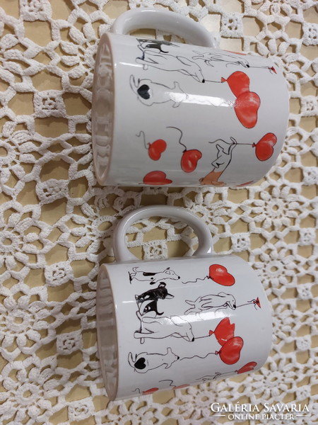 Dog, dachshund mug, there are 2 different dogs on it, Valentine's day