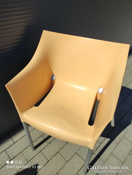 Now two together! Pair of Philippe starck design dr.No chairs from Kartell in elegant apricot color