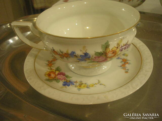 Luxury antique flawless Rosenthal tea and coffee set for sale with a huge flower decoration as a gift