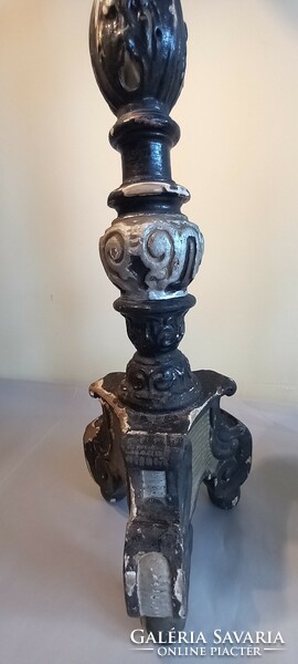 Carved 18th century Italian wooden church candelabrum candle holder 120cm. Negotiable