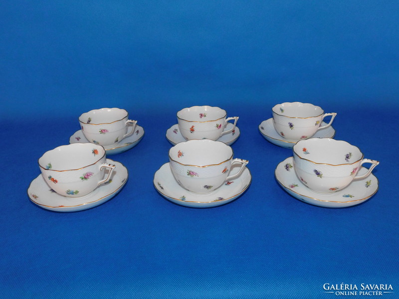 Herend antique milles fleurs set of 6 tea cups