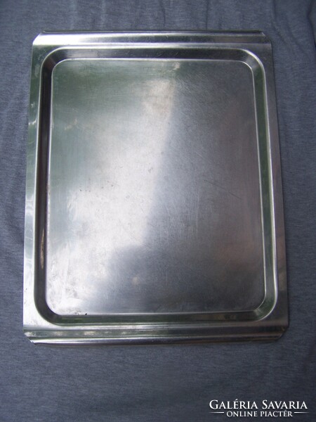 Retro serving tray - stainless metal, in good condition