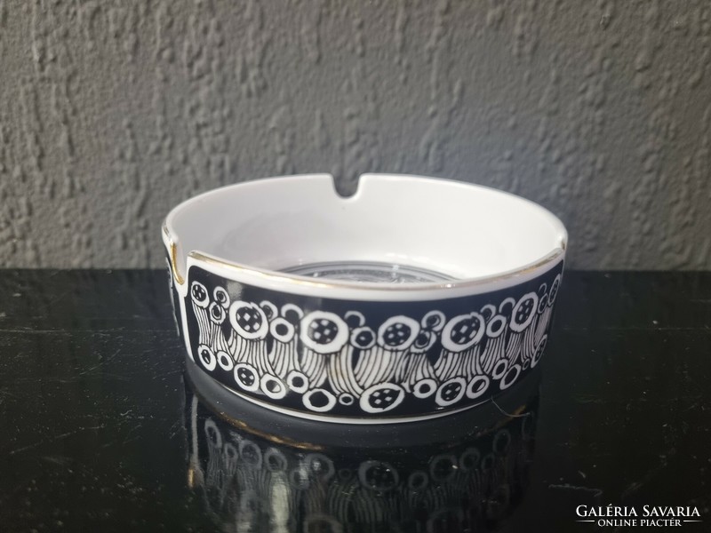Hollóházi Saxon endre porcelain package, 3 plates + gift ashtray - 51420