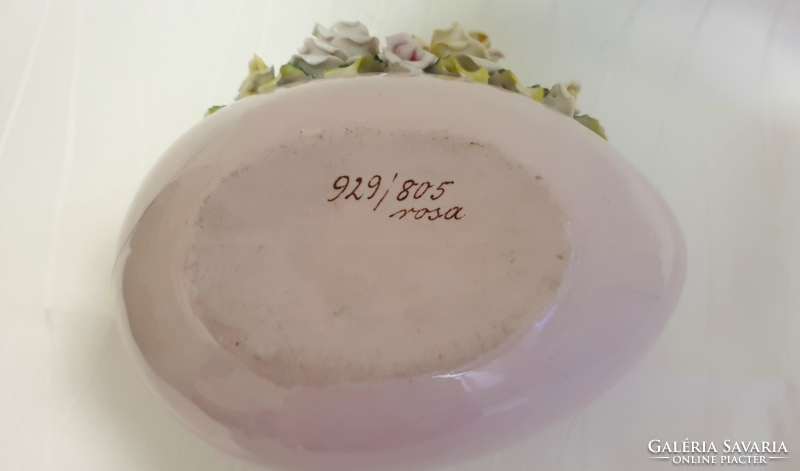 Antique marked, large rose bowl 17x14x10 damaged