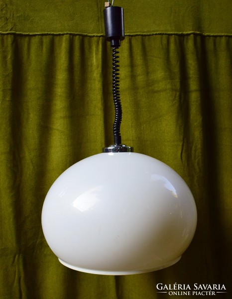 Régi gömb csillár , lámpa , műanyag állítható magasság 70-es 80 -as évek 47 x 33 cm