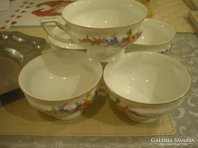 Luxury antique flawless Rosenthal tea and coffee set for sale with a huge flower decoration as a gift