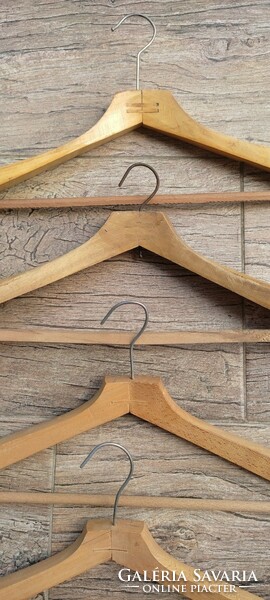 Antique wooden hangers with trouser racks (4 pcs in one)