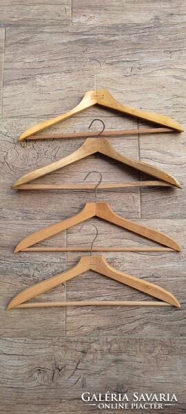 Antique wooden hangers with trouser racks (4 pcs in one)