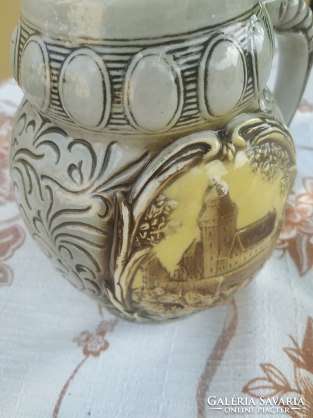 Beautiful, ceramic glazed beer mug for sale! Beer mug with German coat of arms