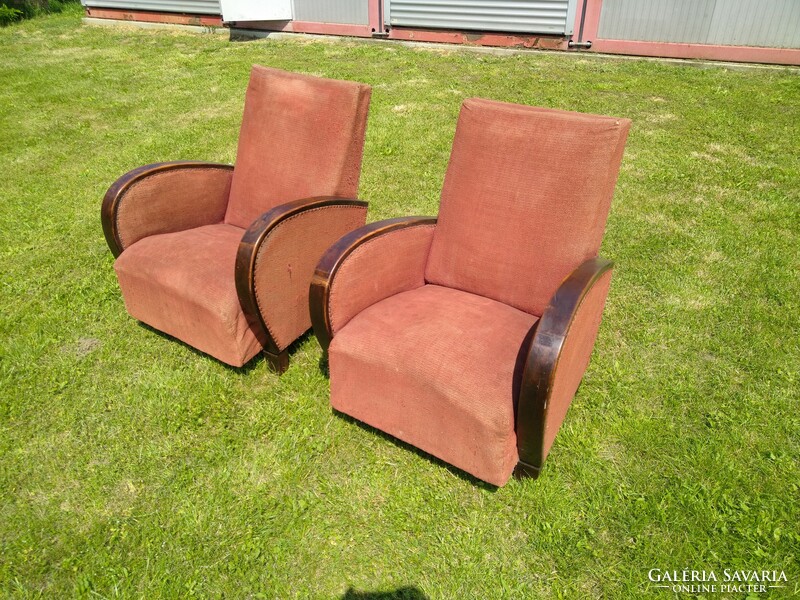 A pair of Art Deco armchairs