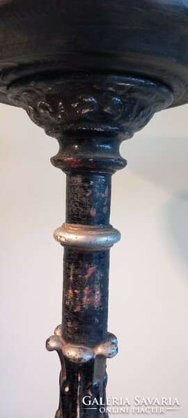 Carved 18th century Italian wooden church candelabrum candle holder 120cm. Negotiable