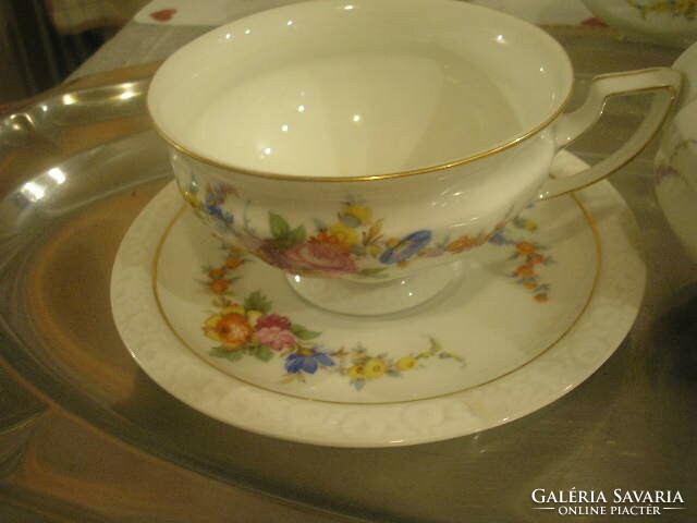 Luxury antique flawless Rosenthal tea and coffee set for sale with a huge flower decoration as a gift