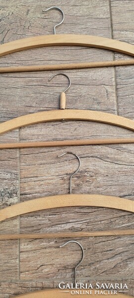 Antique wooden hangers with trouser racks 02 (4 pcs in one)