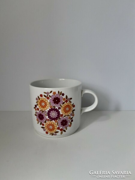 Alföldi porcelain flower mug - retro - old