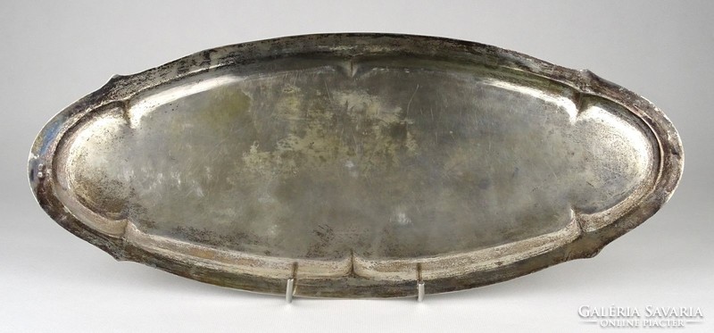 1N083 old large silver tray 432g