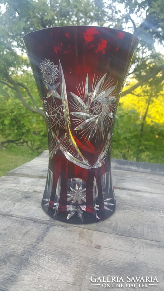 Antique crystal glass vase