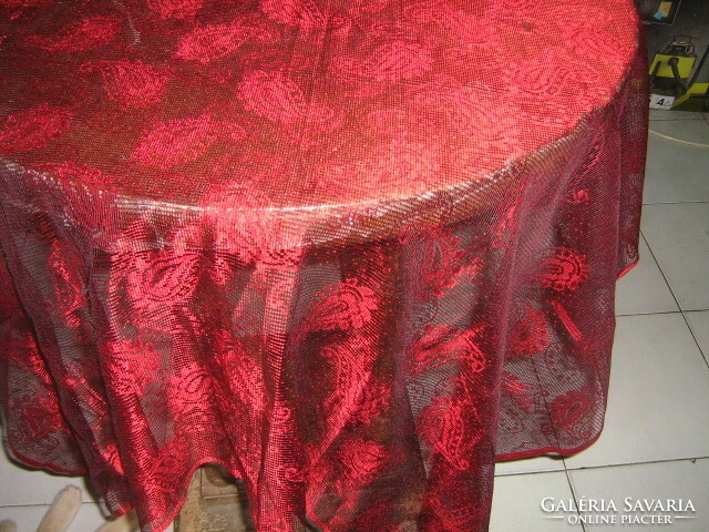 Beautiful vintage style cherry red special lace tablecloth