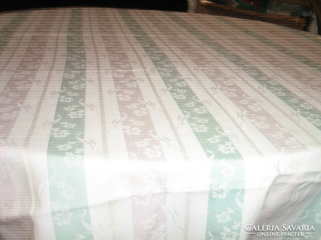 Beautiful antique vintage tiny floral colorful damask tablecloth